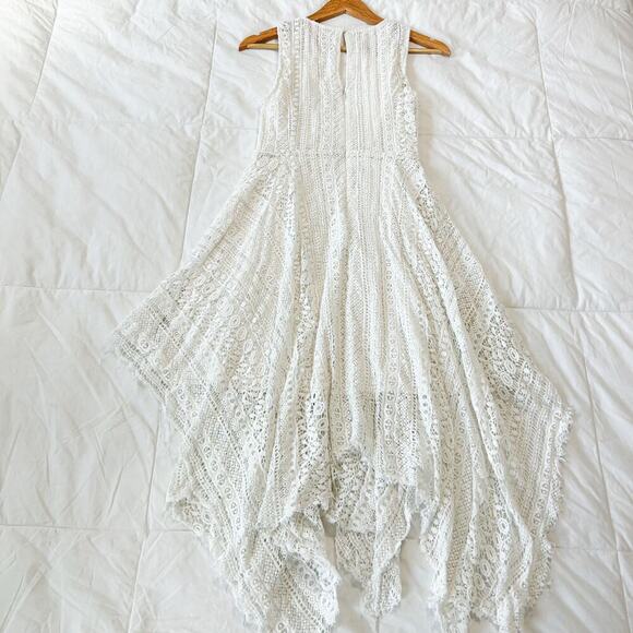 Catherine Malandrino White Lace Handkerchief Hem Garden Party Dress Size 4 - Picture 8 of 10
